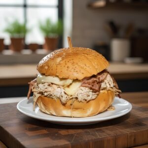 Hamburguesa Pollo Desmenuzado